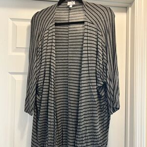 LuLaRoe Gray and Black Striped Cardigan